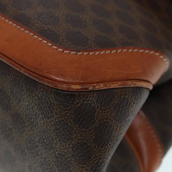 CELINE Macadam Canvas Hand Bag PVC Leather Brown Gold Auth 91294 - Picture 9 of 16